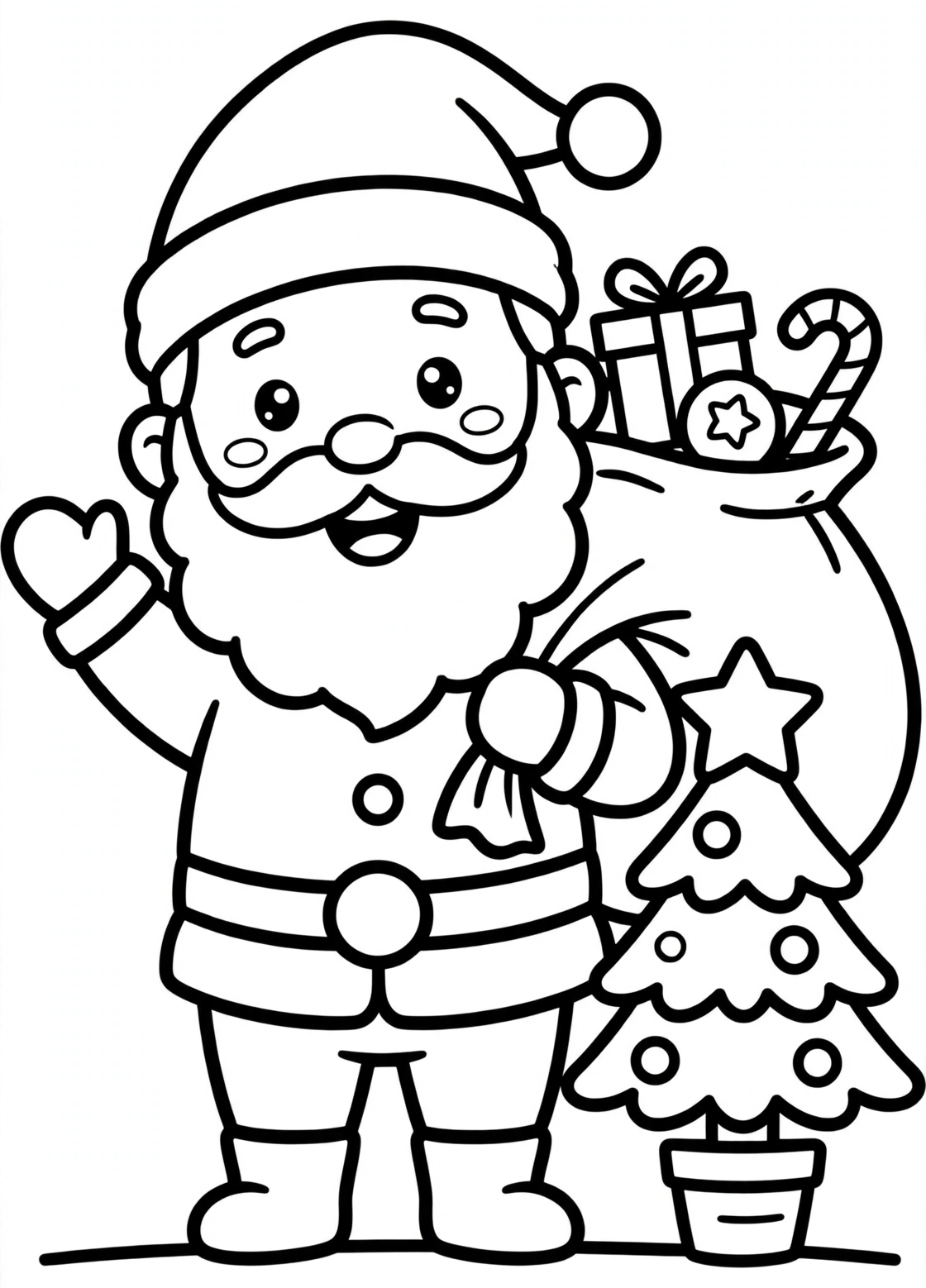 Coloriage Père Noël à imprimer pour enfants